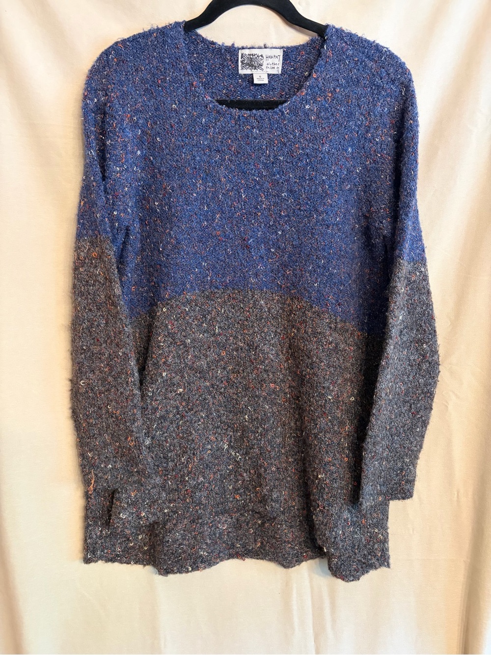 Habitat Clothes to Live In Sweater Blue and Gray Color-Block Confetti Sprinkles